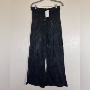 Black knit coverup pants, size XL
